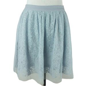 Alya Francesca’s A-Line Circle Skirt Tulle Lace Light Blue